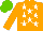 Silk - Orange,white stars,sleeves,orange stars, light green cap