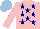 Silk - Pink, navy stars, light blue cap