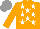 Silk - Orange,white stars,sleeves,orange stars, grey cap