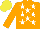 Silk - Orange,white stars,sleeves,orange stars, yellow cap