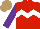 Silk - Red,white chevron hoop,purple sleeves, light brown cap