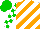 Silk - white, orange diagonal stripes, white and green checked sleeves, green cap