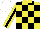 Silk - Yellow, black checks, yellow sleeves, black stripe, yellow collar, white cap