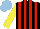 Silk - Black, red stripes ,black sleeves,yellow arm hoop, light blue cap