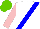 Silk - White, blue sash, pink sleeves, light green cap