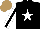 Silk - Black, white star, white sleeves, black stripe, light brown cap