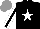 Silk - Black, white star, white sleeves, black stripe, grey cap