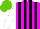 Silk - Magenta, black stripes, white sleeves, light green cap