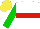 Silk - White, red hoop, green sleeves, yellow cap