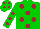 Silk - Big-green body, garnet spots, big-green arms, garnet spots, big-green cap, garnet spots