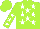 Silk - Lime green, white stars, white stars on sleeves, lime green cap