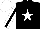 Silk - Black, white star, white sleeves, black stripe, white cap