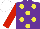 Silk - Purple, yellow spots, red sleeves, white cap