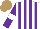 Silk - White, purple stripes, purple sleeves, white armlets, light brown cap