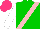 Silk - Green, light pink sash, white sleeves, hot pink cap