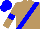 Silk - light brown, blue sash, blue armbands and cap