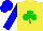 Silk - Yellow, green shamrock, blue sleeves, blue cap