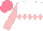 Silk - White, pink diamond hoop , sleeves, salmon cap