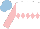Silk - White, pink diamond hoop , sleeves, light blue cap