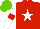 Silk - Red white star, white sleeves, red armlets, light green cap