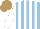 Silk - Light blue, white stripes, white sleeves, light brown cap