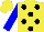 Silk - Yellow, black spots, blue sleeves, yellow cap