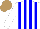 Silk - White, blue stripes, white sleeves, light brown cap