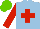 Silk - Light blue, red cross, red sleeves, light green cap