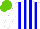 Silk - White, blue stripes, white sleeves, light green cap