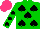 Silk - Green, black spades, green sleeves, black spades, hot pink cap