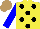 Silk - Yellow, black spots, blue sleeves, light brown cap