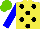 Silk - Yellow, black spots, blue sleeves, light green cap