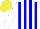 Silk - White, blue stripes, white sleeves, yellow cap