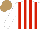 Silk - White, red stripes, light brown cap