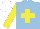 Silk - Light blue, yellow cross, sleeves, white cap