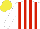 Silk - White,red stripes, yellow cap