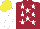 Silk - Maroon, white stars, sleeves, yellow cap