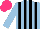 Silk - Light blue, black stripes, hot pink cap