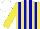 Silk - Yellow, blue stripes, white cap