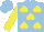 Silk - Light blue, yellow spades, sleeves, light blue cap