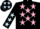Silk - Black, pink stars, black sleeves, light blue stars and stars on cap