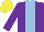 Silk - Purple, light blue stripe, yellow cap