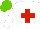 Silk - White, red cross, light green cap