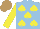 Silk - Light blue, yellow spades, sleeves, light brown cap