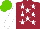 Silk - Maroon, white stars, sleeves, light green cap