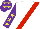 Silk - White, red sash, purple sleeves, yellow stars, purple cap, yellow stars