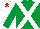 Silk - Emerald , white crossed sashes, white cap, red star