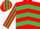 Silk - RED & EMERALD GREEN CHEVRONS, striped sleeves & cap