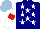 Silk - Navy, white stars, white sleeves , red armlets, light blue cap