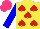 Silk - Yellow, red spades, blue sleeves, hot pink cap